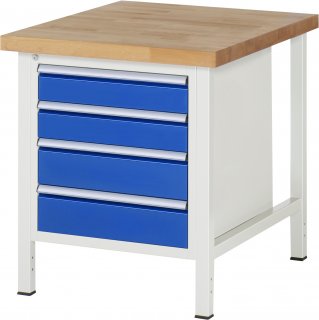 Werkbank höhenverstellbar 8162A2 | B750xT900xH840-1040mm | 4xSchublade-VA