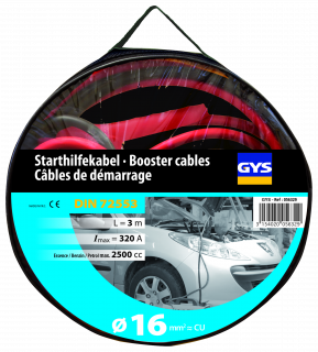 Starthilfekabel - 320 A - 16 mm² - 3 m