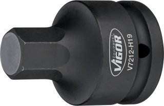 VIGOR Schlagschrauber Schraubendrehereinsatz ∙ V7212-H14 ∙ 3/4 Zoll (20 mm) Vierkant hohl ∙ Innen Sechskant Profil ∙ SW 14 mm