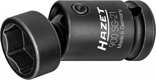 HAZET Kraft-Gelenk-Steckschlüsseleinsatz 900SG-21 ∙ 1/2 Zoll (12,5 mm) Vierkant hohl ∙ Außen-Tractionsprofil Sechskant ∙ SW 21 m