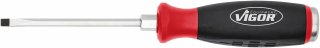 VIGOR Schlitz Schraubendreher mit Schlagkappe ∙ mit Antriebsvierkant ∙ V5010-SL5 ∙ Schlitz Profil ∙ SW  x 5 mm