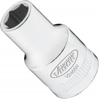 VIGOR Steckschlüsseleinsatz ∙ V2465N ∙ 1/2 Zoll (12,5 mm) Vierkant hohl ∙ Außen Sechskant Profil ∙ SW 10 mm