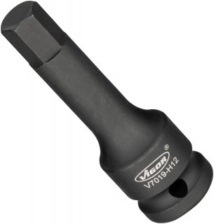 VIGOR Innensechskant Schlagschrauber Schraubendreher-Einsatz ∙ V7019-H12 ∙ 1/2 Zoll (12,5 mm) Vierkant hohl ∙ Innen Sechskant Pr