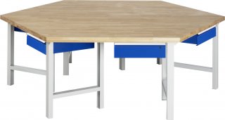 Gruppenwerkbank 401 | B2700xT2340xH850mm | 6x1Schublade-TA