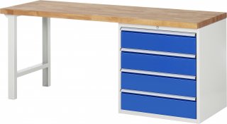Werkbank 7609A1 | B2000xT700xH890mm | 4xSchublade-VA