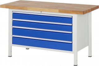 Werkbank höhenverstellbar 8362A2 | B1500xT700xH840-1040mm | 4xSchublade-VA