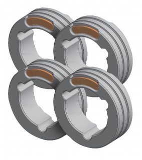 4 Drahtführungsrollen - TWIN Typ F - Ø 0,9/1,1 mm - Fülldraht - Stahl