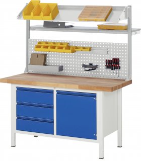 Komplettset Werkbank-8468 mit System-Aufbau | B1500xT700xH840-1940mm
