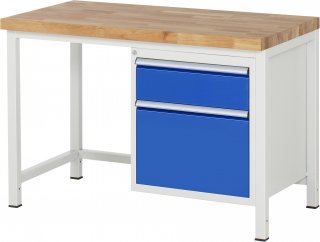 Werkbank höhenverstellbar 8156A1 | B1250xT700xH840-1040mm | 2xSchublade-TA