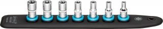HAZET SmartRail mit 7 Steckplätzen 850E-SR/7 ∙ 1/4 Zoll (6,3 mm) Vierkant hohl ∙ Außen TORX® Profil ∙ 7-teilig ∙ E5 ∙ E6 ∙ E7 ∙ 