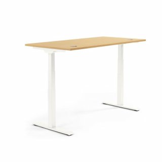 Schreibtisch 1200x605-1255x800mm Platte Buche Gestell ws