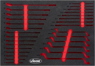 VIGOR Weichschaumeinlage ∙ leer ∙ V6726-L ∙ L x B x H: 563 mm x 393 mm x 35 mm