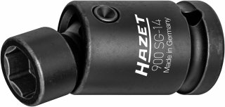 HAZET Kraft-Gelenk-Steckschlüsseleinsatz 900SG-14 ∙ 1/2 Zoll (12,5 mm) Vierkant hohl ∙ Außen-Tractionsprofil Sechskant ∙ SW 14 m