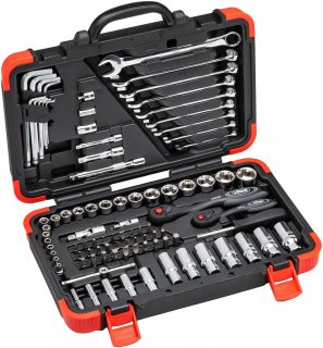 VIGOR Werkzeugkoffer ∙ V2470N ∙ 5/16 Zoll (8 mm) Sechskant massiv | 1/4 Zoll (6,3 mm) Vierkant hohl | 3/8 Zoll (10 mm) Vierkant ho