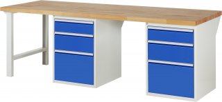 Werkbank 7508A8 | B2500xT900xH890mm | 6xSchublade-VA