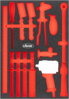 VIGOR Weichschaumeinlage ∙ leer ∙ V6812-L ∙ L x B x H: 563 mm x 393 mm x 35 mm