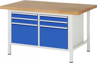 Werkbank höhenverstellbar 8474A2 | B1500xT900xH840-1040mm | 6xSchublade-VA