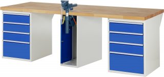 Werkbank 7510A0 | B2500xT900xH890mm | 8xSchublade-VA | 1xSSKL