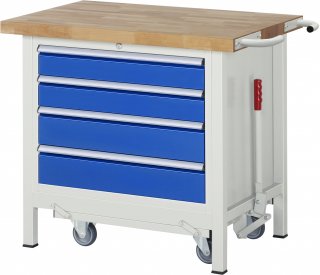 Werkbank mit Fahrgestell 8262 | B1000xT700xH880mm | 4xSchublade-TA