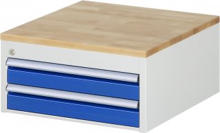 Schubladenschrank L1.3 | B580xT650xH285mm | B-Top-25mm | 2xSchublade-VA