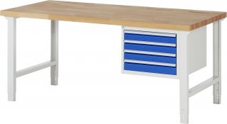 Werkbank höhenverstellbar 7133A1 | B2000xT900xH790-1140mm | 4xSchublade-TA
