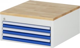 Schubladenschrank L1.2 | B580xT650xH285mm | B-Top-25mm | 3xSchublade-VA