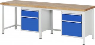 Werkbank höhenverstellbar 8156A1 | B2500xT700xH840-1040mm | 4xSchublade-TA