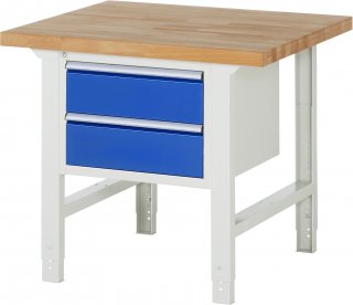 Werkbank höhenverstellbar 7125A1 | B1000xT900xH790-1140mm | 2xSchublade-VA