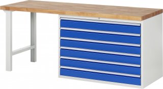Werkbank 7716A1 | B2000xT700xH840mm | 6xSchublade-VA