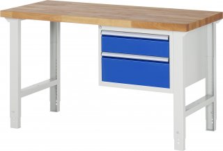Werkbank höhenverstellbar 7123A1 | B1500xT700xH790-1140mm | 1xSchublade-VA