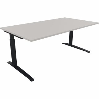 Schreibtisch Kufe Einzels. Quadrat B1800xT1000xH650-850 an/Lichtgrau