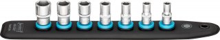 HAZET SmartRail mit 7 Steckplätzen 850-SR/7 ∙ 1/4 Zoll (6,3 mm) Vierkant hohl ∙ Außen-Tractionsprofil Sechskant ∙ 7-teilig ∙ 5,5