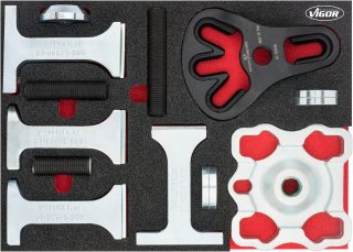 VIGOR Kompakt-Radlager und Radnabe Erweiterungs Satz ∙ V5549-1N ∙ 13-teilig ∙ Anzahl Werkzeuge: 13