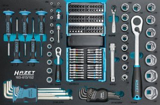 HAZET Werkzeug Satz 163-613/152 ∙ 1/4 Zoll (6,3 mm) Vierkant hohl | 1/2 Zoll (12,5 mm) Vierkant hohl | 1/4 Zoll (6,3 mm) Sechskant