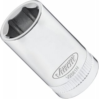 VIGOR Steckschlüsseleinsatz ∙ V2561N ∙ 1/2 Zoll (12,5 mm) Vierkant hohl ∙ Außen Sechskant Profil ∙ SW 15 mm