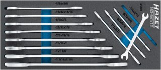 HAZET Schraubenschlüssel Satz 163-641/12 ∙ Außen Sechskant Profil ∙ 12-teilig ∙ <sup>1</sup>⁄<sub>4</sub>″ – 1.<sup>1</sup>⁄<sub