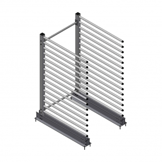 Windschutzscheibenregal | 15 Fächer | RAL 7001 | verzinkt
