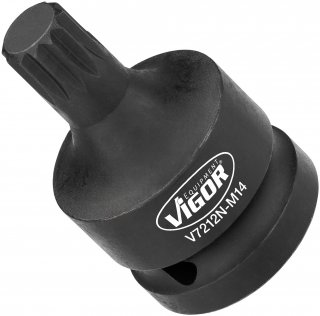 VIGOR Schlagschrauber Schraubendrehereinsatz ∙ V7212N-M14 ∙ 3/4 Zoll (20 mm) Vierkant hohl ∙ Außen Sechskant Profil | Außen Doppe