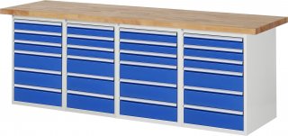 Werkbank 7515A5 | B2500xT700xH890mm | 24xSchublade-VA