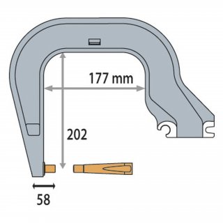 Elektrodenbügel C8 - 8 bar/550 daN - LG 177 mm - isoliert