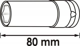 VIGOR Schlagschrauber Steckschlüssel ∙ V6313-21.5 ∙ 1/2 Zoll (12,5 mm) Vierkant hohl ∙ Außen Sechskant Profil ∙ 80 mm