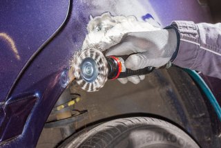 VIGOR Scheibenbürste für Winkelschleifer ∙ 115 mm ∙ gezopft ∙ V6804